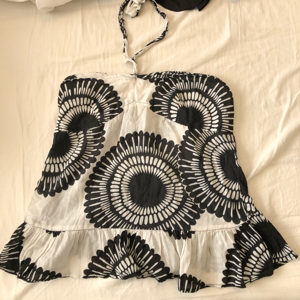 Black and White Halter Top size small/medium